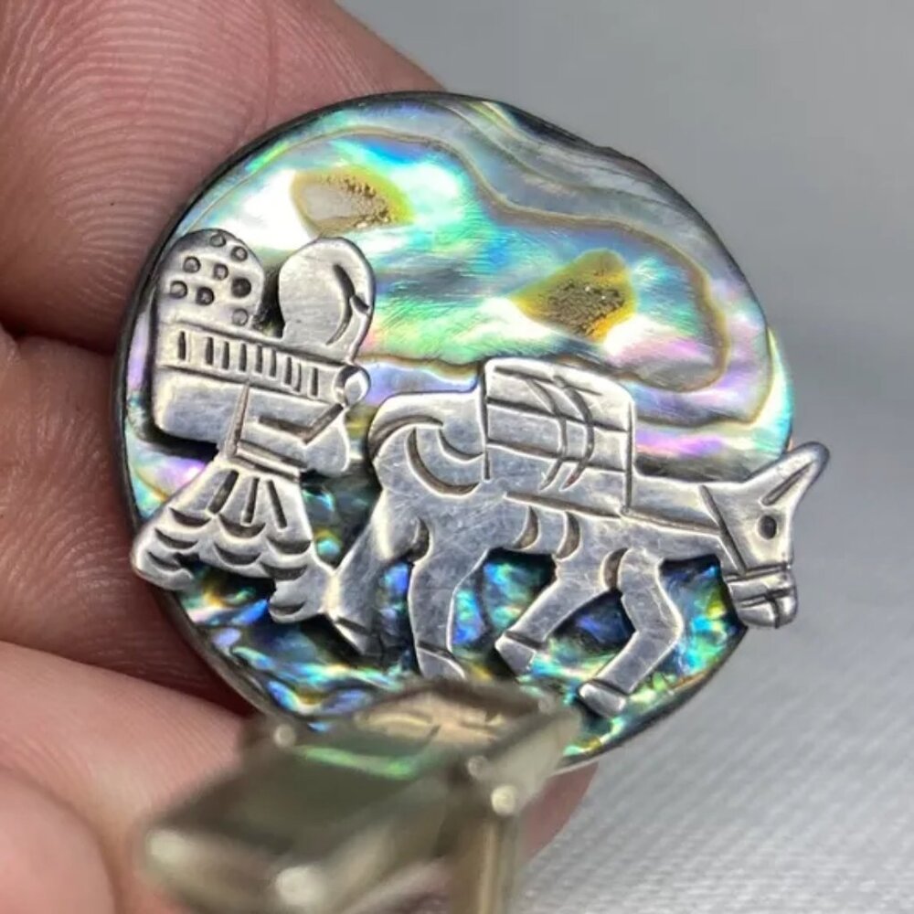 Abalone Shell Cufflinks, In Solid Sterling Silver… - image 6